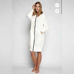 White zipper sweatshirt dress